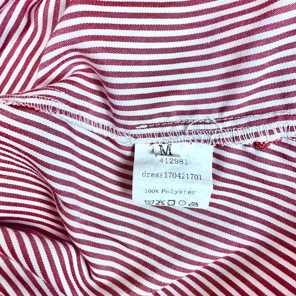 Woman's Striped Summer Travel Short Dress with Floral Embroidery Ruffle Sleeve - Picture 8 of 9